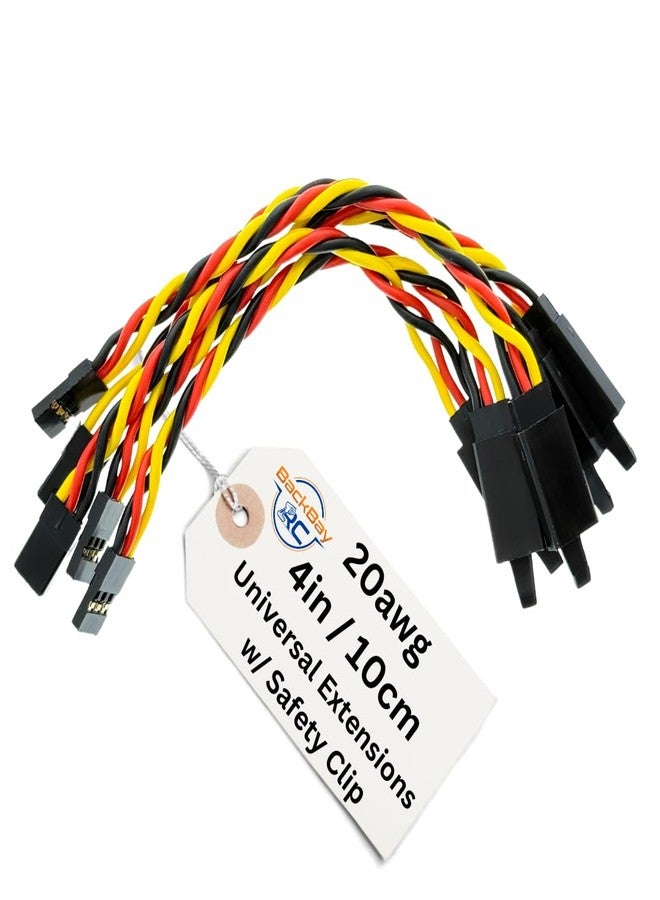 BackBay R/C BackBayRC - 4in 20awg Male/Female w/Clip Universal Servo Extension - 5 Pack - Image 1